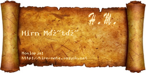 Hirn Máté névjegykártya