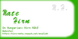 mate hirn business card